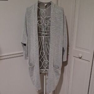 DONNI. Light Gray Open-Front Cardigan